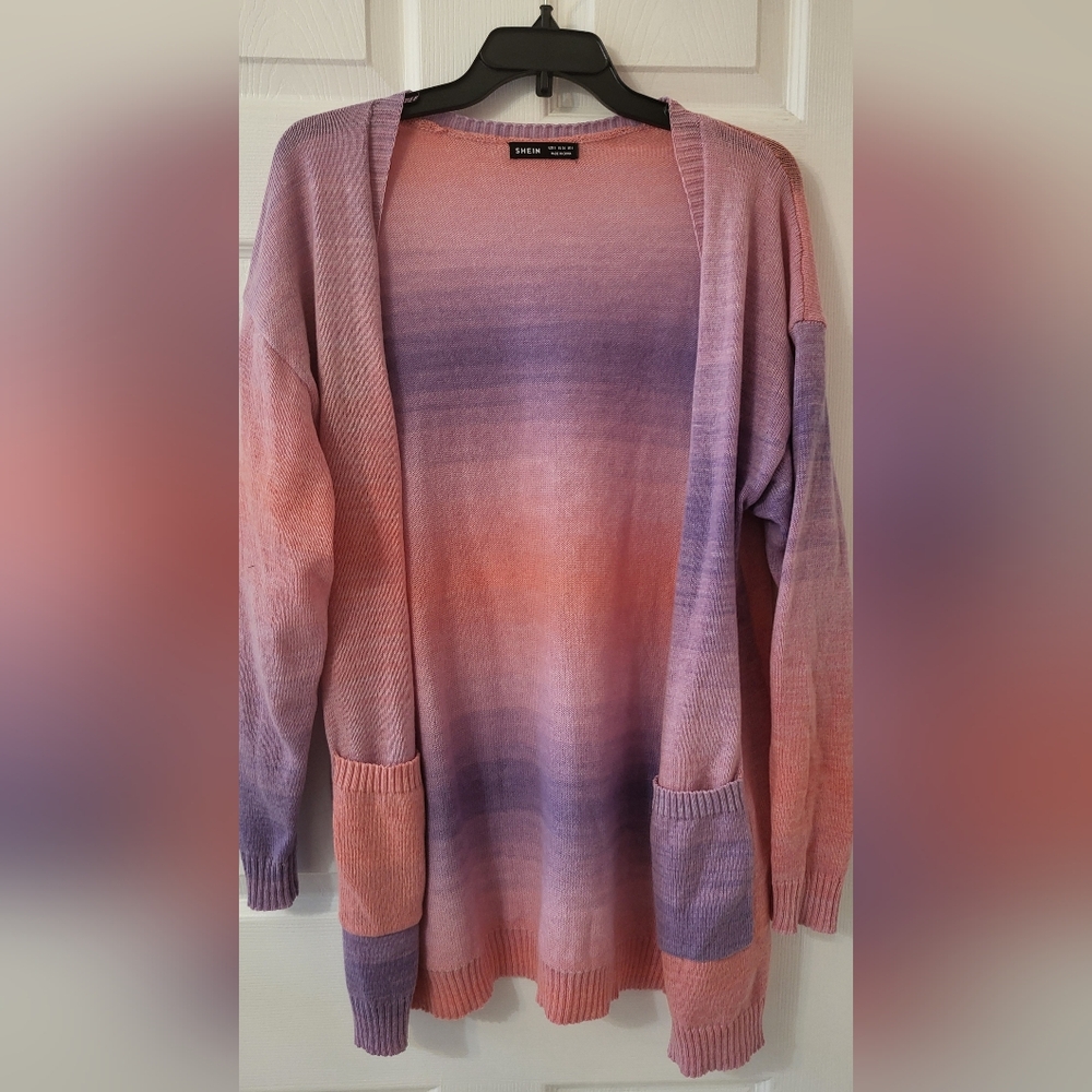 Pink and Purple Gradient Cardigan